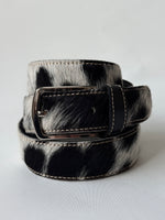 Cowhide Belt - Black + White