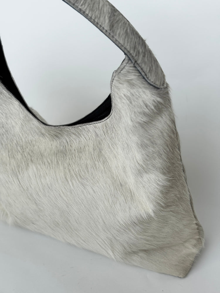 Cowhide Shoulder Bag - Grey