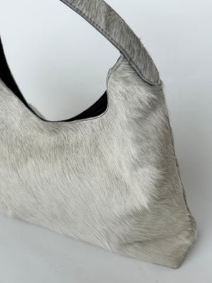 Cowhide Shoulder Bag - Grey