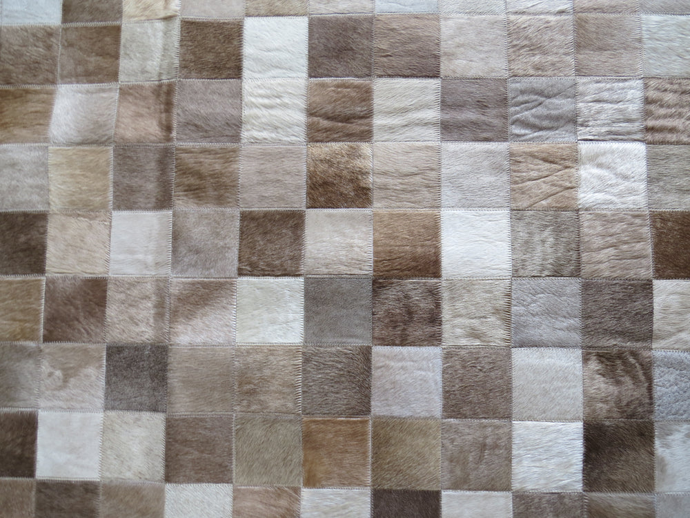 Patchwork Rectangle Rug - Champagne Grey Taupe Large FOUR IN STOCK