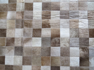 Patchwork Rectangle Rug - Champagne Grey Taupe Large FOUR IN STOCK