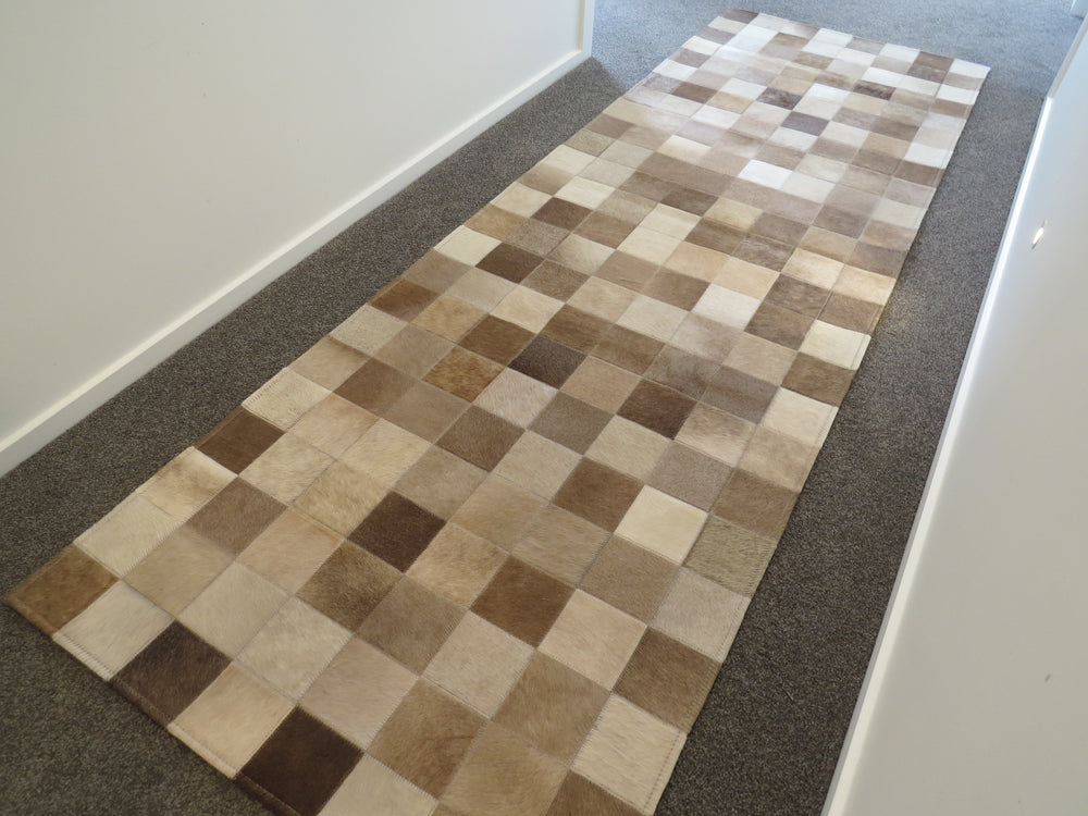 Patchwork Runner Rug - Champagne Taupe TWO IN STOCK