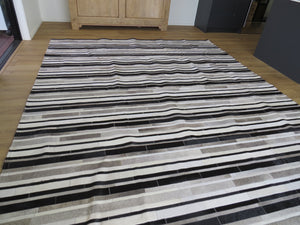 Patchwork Rectangle Rug - Black White Stripe Extra Large 9.18sqm2 ONE IN STOCK