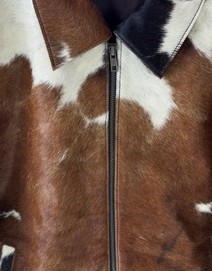 Small size - Cowhide Jacket Brown, Black and White