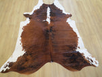 Large Cowhide - Chestnut Brindle with White Edges - SKU 9463