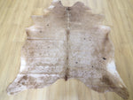 Cowhide Medium SKU 763  - Textured Taupe with cute Black Spots