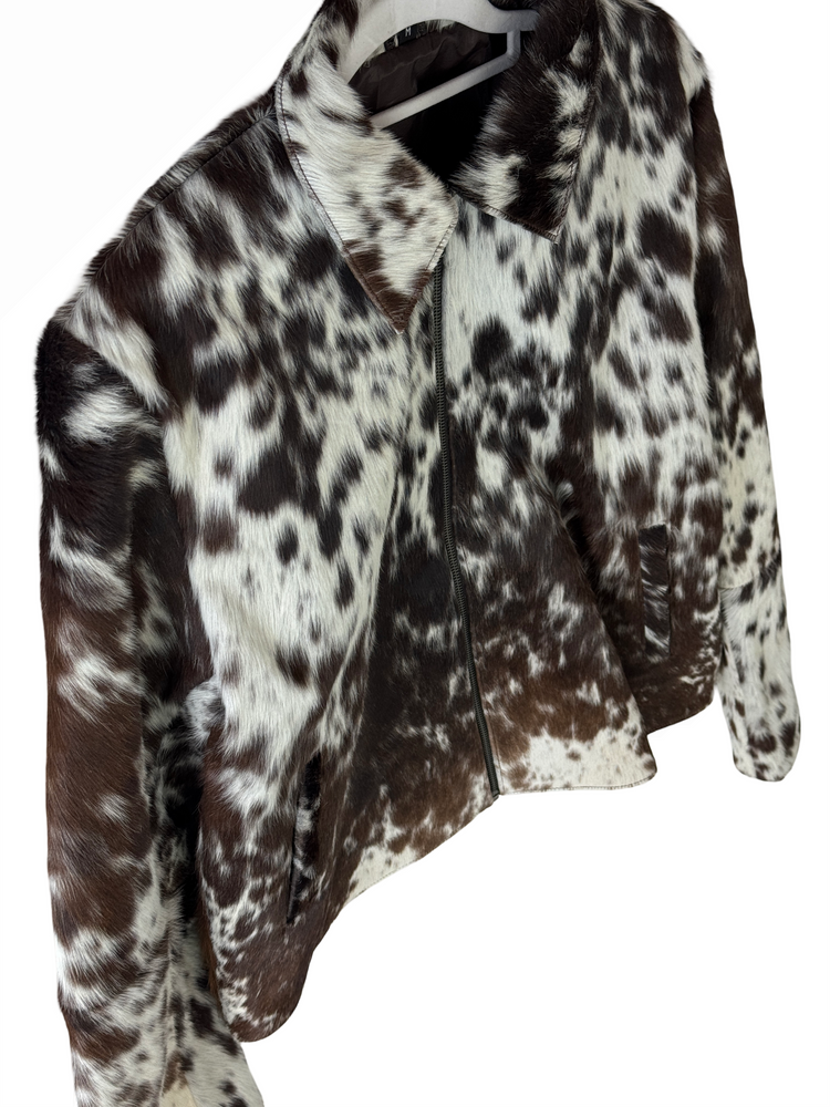Medium size - Cowhide Jacket Brown and White