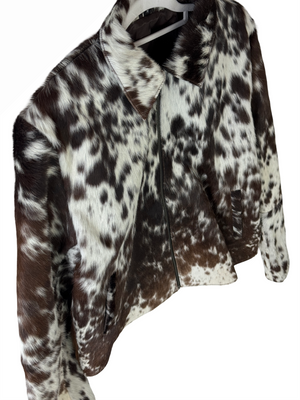 Medium size - Cowhide Jacket Brown and White