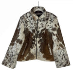Large size - Cowhide Jacket Tan and White Dapple