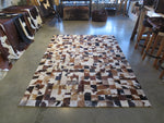 LARGE SIZE Patchwork Rectangle Rug - Mid Tone Tri-Colour Large