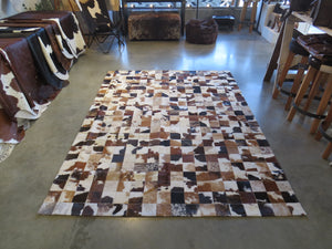 LARGE SIZE Patchwork Rectangle Rug - Mid Tone Tri-Colour Large