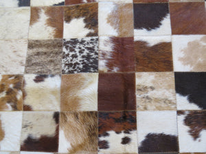 LARGE SIZE Patchwork Rectangle Rug - Mid Tone Tri-Colour Large