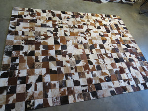 LARGE SIZE Patchwork Rectangle Rug - Mid Tone Tri-Colour Large