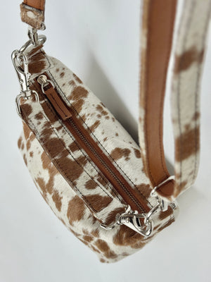 The Mini Shoulder 2 in 1  - Coffee + White Dapple