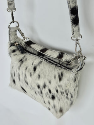 The Mini Shoulder 2 in 1  - Black + White Dapple