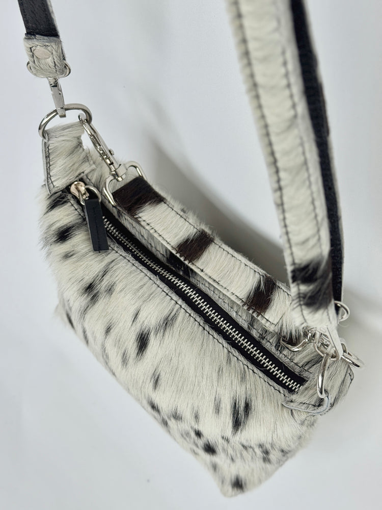 The Mini Shoulder 2 in 1  - Black + White Dapple