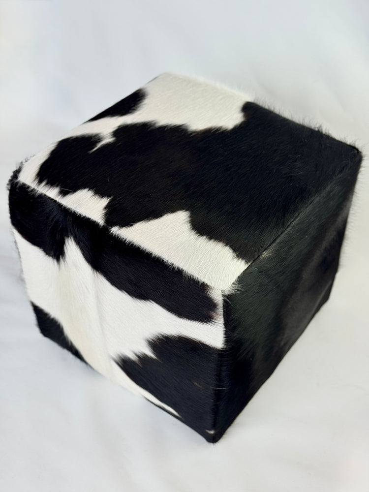 Cowhide Cube - Black + White A