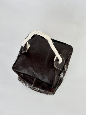 Door Stop - Chocolate Dark Brown + White