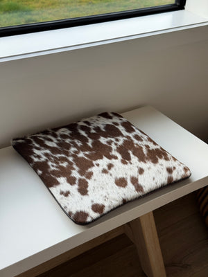 Square seat topper - Chocolate Brown + White Dapple