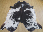 Super Cowhide - Black + White Salt & Pepper Brown Ridge (Speckled Park) - SKU 9309