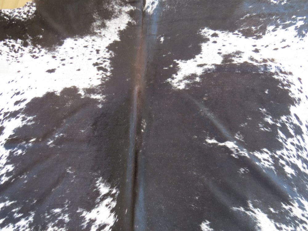 Super Cowhide - Black + White Salt & Pepper Brown Ridge (Speckled Park) - SKU 9309