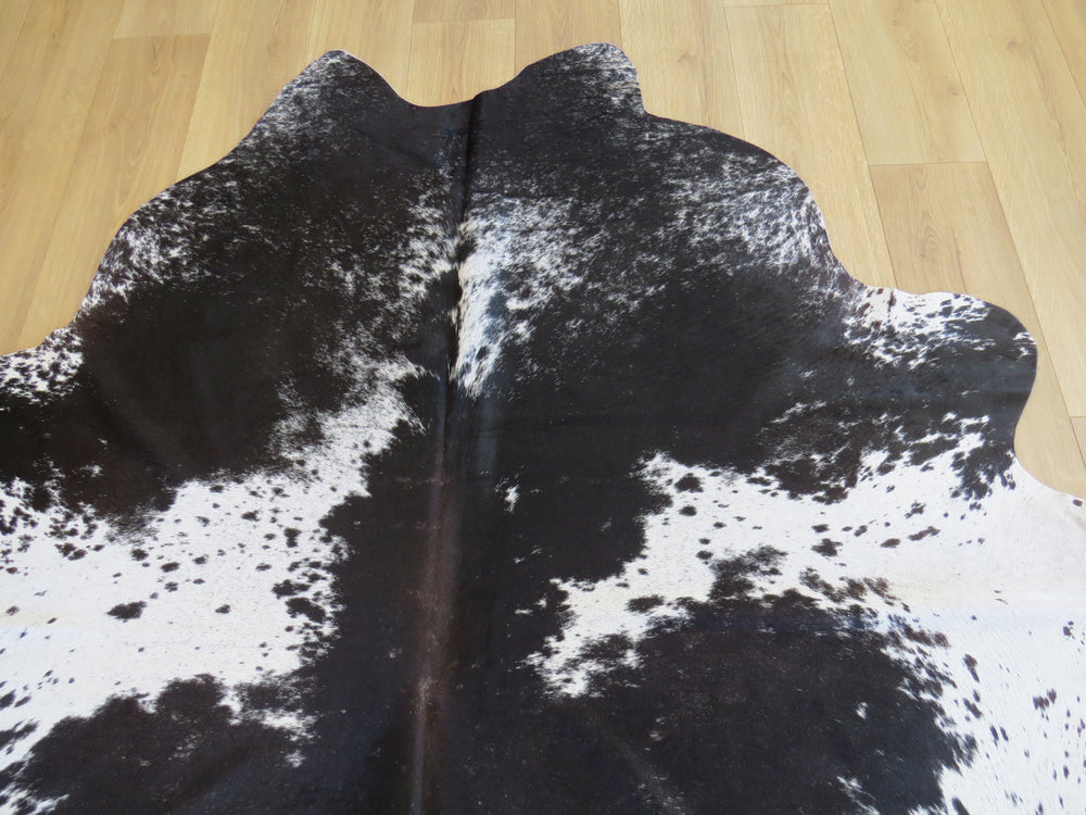 Super Cowhide - Black + White Salt & Pepper Brown Ridge (Speckled Park) - SKU 9309