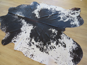 Super Cowhide - Black + White Salt & Pepper Brown Ridge (Speckled Park) - SKU 9309