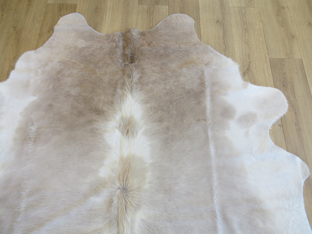 Premium Large Cowhide - Champagne & White - SKU 9705