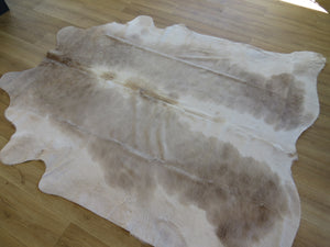 Premium Large Cowhide - Champagne & White - SKU 9705