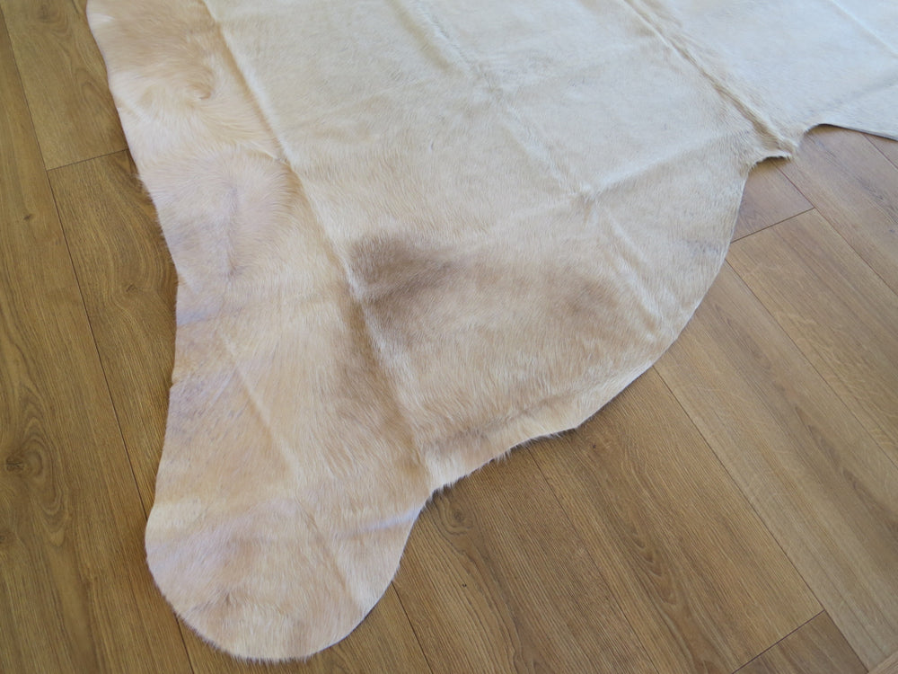 Premium Large Cowhide - Champagne & White - SKU 9751