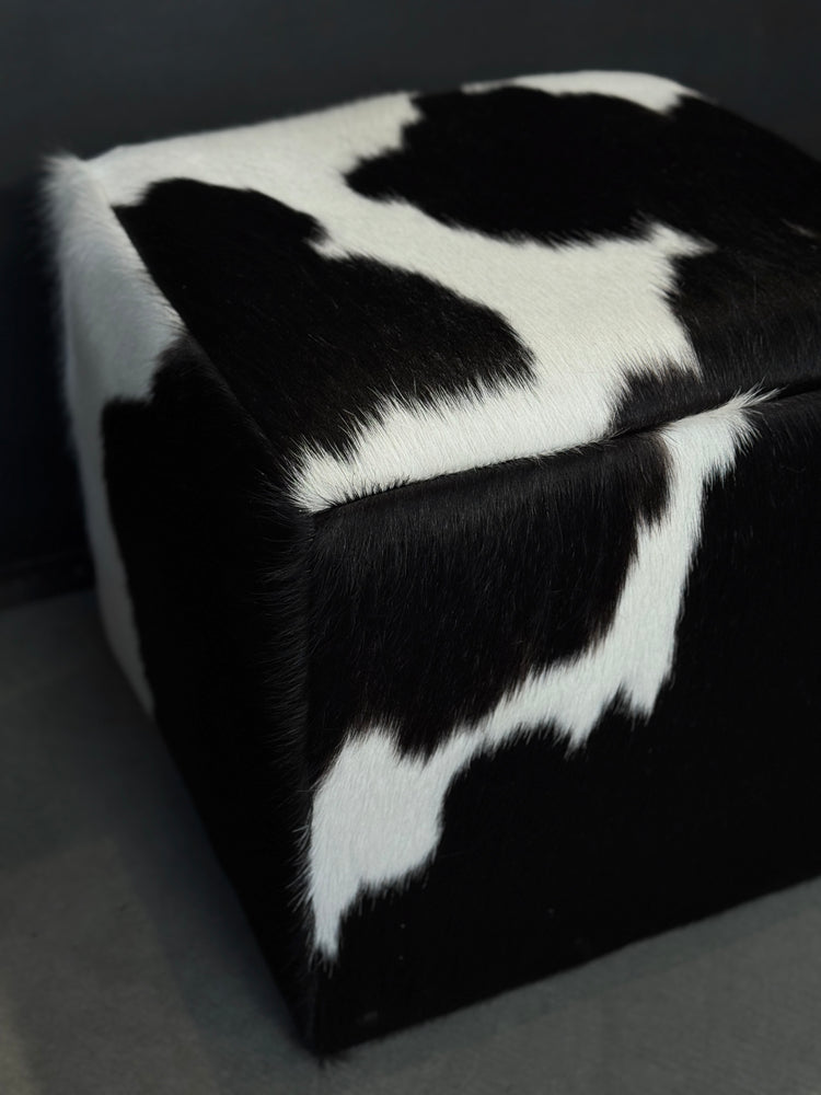 Cowhide Cube - Black + White B