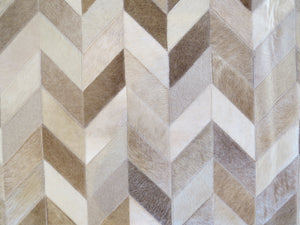 LARGE SIZE Chevron Patchwork Rectangle Rug - Taupe Chevron pattern ONE IN STOCK