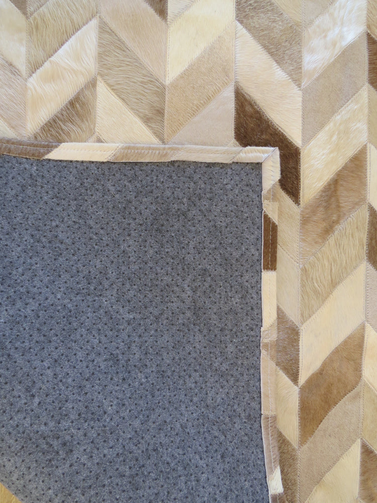 LARGE SIZE Chevron Patchwork Rectangle Rug - Taupe Chevron pattern ONE IN STOCK