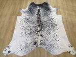 Cowhide Medium  - Black & White speckle, brown ridge sprinkle SKU 778