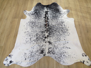 Cowhide Medium  - Black & White speckle, brown ridge sprinkle SKU 778
