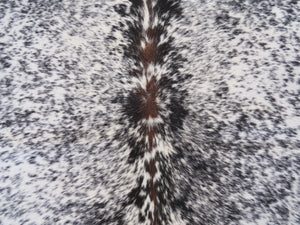 Cowhide Medium  - Black & White speckle, brown ridge sprinkle SKU 778