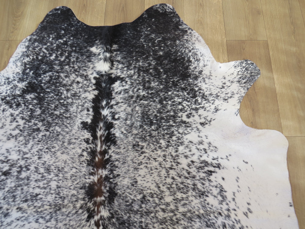 Cowhide Medium  - Black & White speckle, brown ridge sprinkle SKU 778