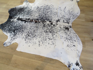 Cowhide Medium  - Black & White speckle, brown ridge sprinkle SKU 778