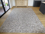 EXTRA LARGE SIZE Parquet Patchwork Rectangle Rug - Grey Gris - ONE IN STOCK