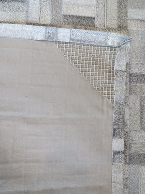 LARGE SIZE Parquet Patchwork Rectangle Rug - Grey Gris - TWO IN STOCK