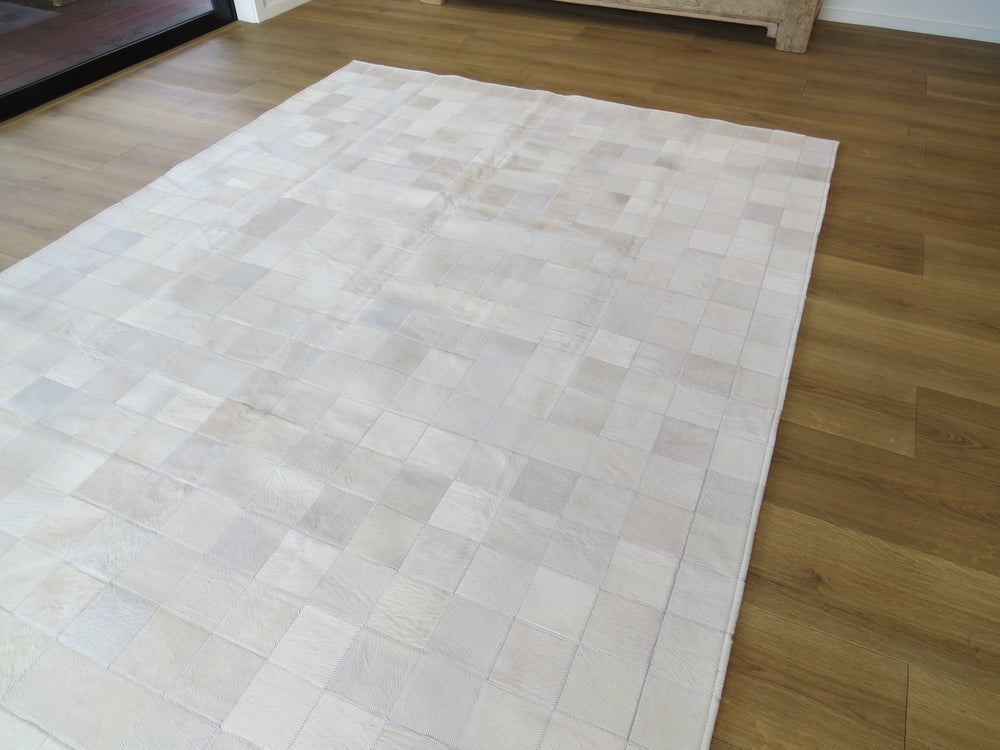 LARGE SIZE Patchwork Rectangle Rug - Alabaster + White - TWO IN STOCK