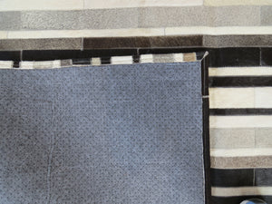 LARGE SIZE Stripe Patchwork Rectangle Rug - Black Grey Taupe Stripe THREE IN STOCK