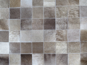 LARGE SIZE Patchwork Rectangle Rug - Taupe Burnt Caramel - TWO IN STOCK