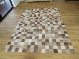 LARGE SIZE Patchwork Rectangle Rug - Taupe Champagne - TWO IN STOCK