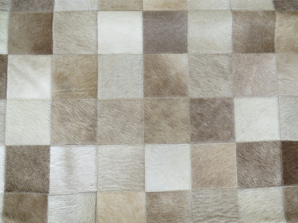 LARGE SIZE Patchwork Rectangle Rug - Taupe Champagne - TWO IN STOCK