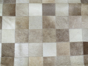 LARGE SIZE Patchwork Rectangle Rug - Taupe Champagne - TWO IN STOCK
