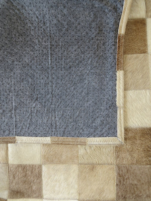 LARGE SIZE Patchwork Rectangle Rug - Taupe Champagne - TWO IN STOCK