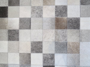 2.5m RUNNER SIZE Patchwork Runner Rug - Grey with pops of ebony ONE IN STOCK