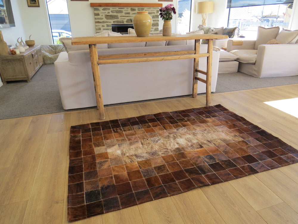 MEDIUM SIZE Patchwork Rectangle Rug - Dark Light Brindle - ONE IN STOCK