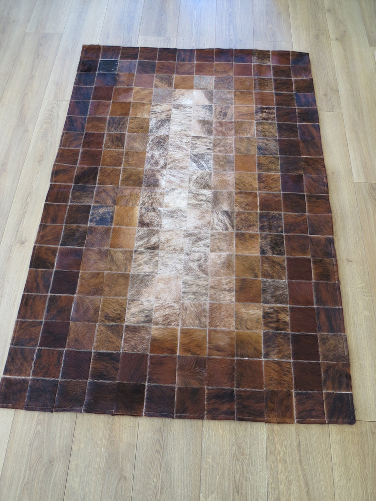 MEDIUM SIZE Patchwork Rectangle Rug - Dark Light Brindle - ONE IN STOCK